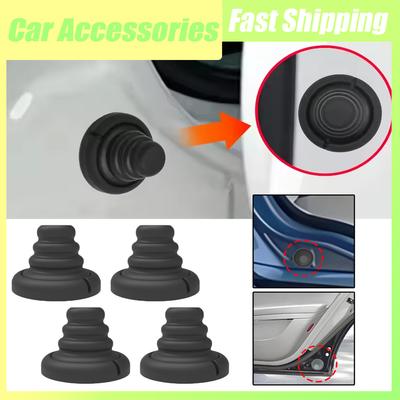 4pcs Car Thickening Door Protection Cushion Car Door Shock Absorber Sound Insulation Pad Car Door Anti-collision Silicone Pad