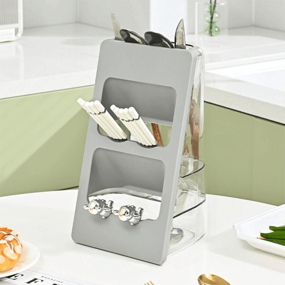 Large Capacity Chopstick Draining Rack 3 Layers Tableware Shelfs Office Supplies