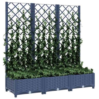 Planter with Trellis Blue Gray 120 X 40 X 121.5 Cm PP