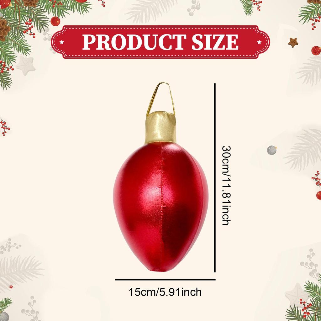 Inflatable Christmas Ball Hanging Ornament PVC Multipurpose Decor Pendant for Xmas