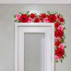 Elegant Pink Rose Wall Sticker for Bedroom Living Room Entryway Home Door Decoration