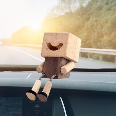 A Wobbly Wooden Figure of Man with Movable Legs – Ideal As Car Dashboard Decoration.