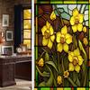 Colorful Retro Floral & Bird Static Cling Window Film - No Glue, Removable