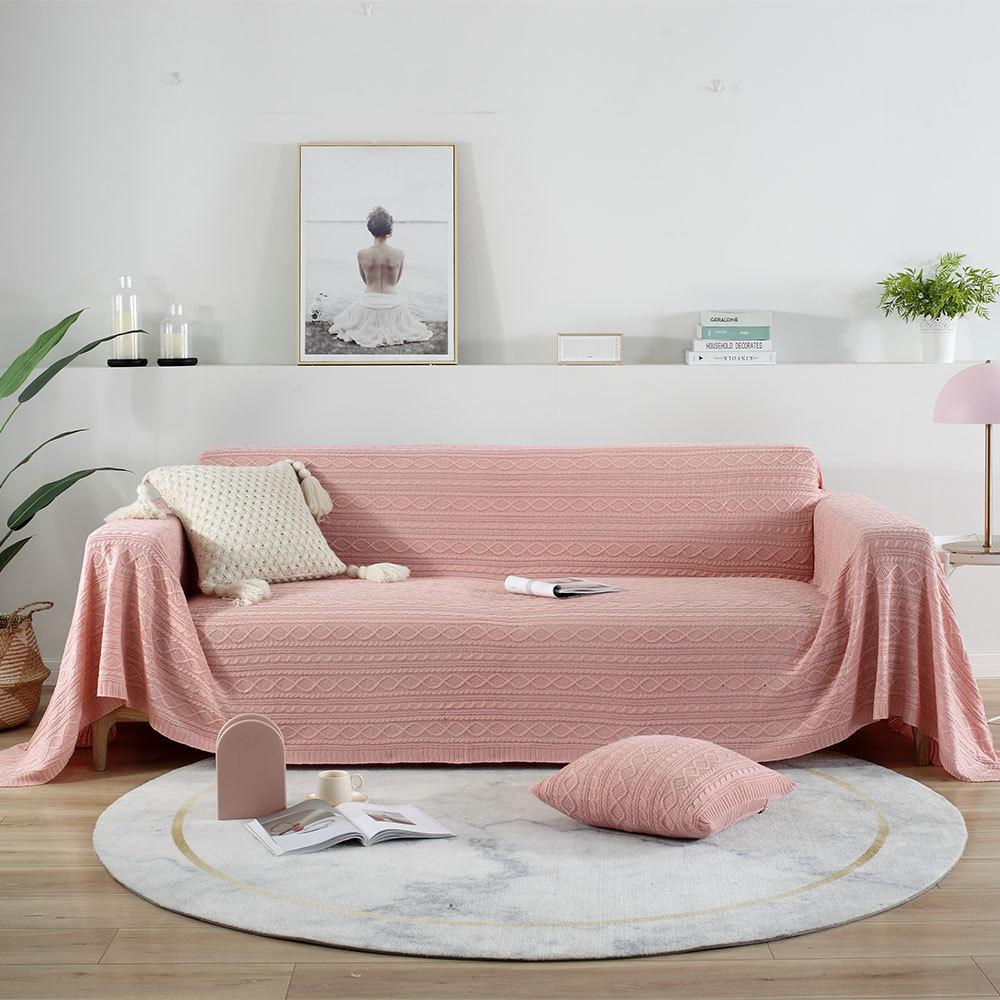 Solid Color Full Covered Sofa Cover Wool Sofa Towel All-Inclusive Sofa Cover Cloth Single Sofa Cushion Cover Cloth Cover