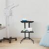Adjustable Height 2-Tier Hairdressing Trolley, Styling Station for Barber & Beauty Salon Organization, Mobile Storage Solution