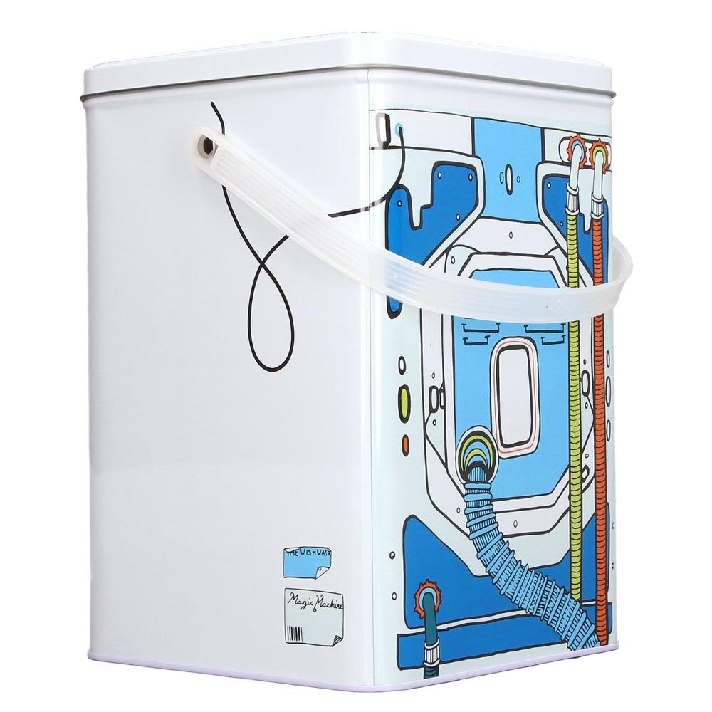 1pcs White Color Laundry Detergent Container Decorative Storage Tin Household Storage