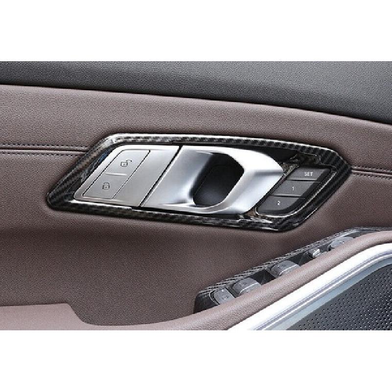 For BMW 3 Series G20 2019-2023 Carbon Fiber Inner Door Handle Bowl Cover Trim