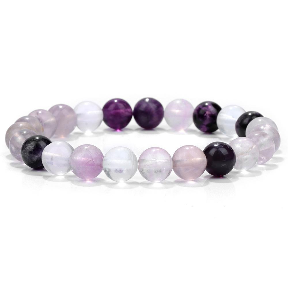 Fashion Natural Stone Pink Angelite Beads Bracelet 8mm Sunstone Beaded Energy Yoga Bracelet Jewelry for Women Handmade Gifts