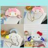 Melody Cinnamoroll Hello Kitty Pu Cartoon Dog Mini Crossbody Bag With Chain For Girls Daily Use
