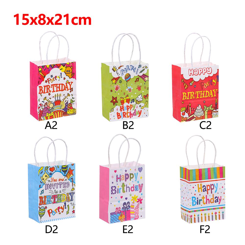 

6 шт. многофункциональные свадебные сувениры, товары для вечеринок, упаковка конфет, подарочные пакеты из крафт-бумаги с днем ​​рождения