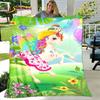 Cartoon Cute Unicorn Blanket,Flannel Blanket Throw Blanket,Children's Warm Blanket for Living Room Bedroom Beds Sofa Travel Gift