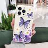 Butterfly Daisy Pattern Soft Liquid Silicone Fall Prevention Case Cover For iPhone 16 16e 15 Pro Max 14 Plus 13 12 11 X Xs Max 7 8 6 SE2 SE3