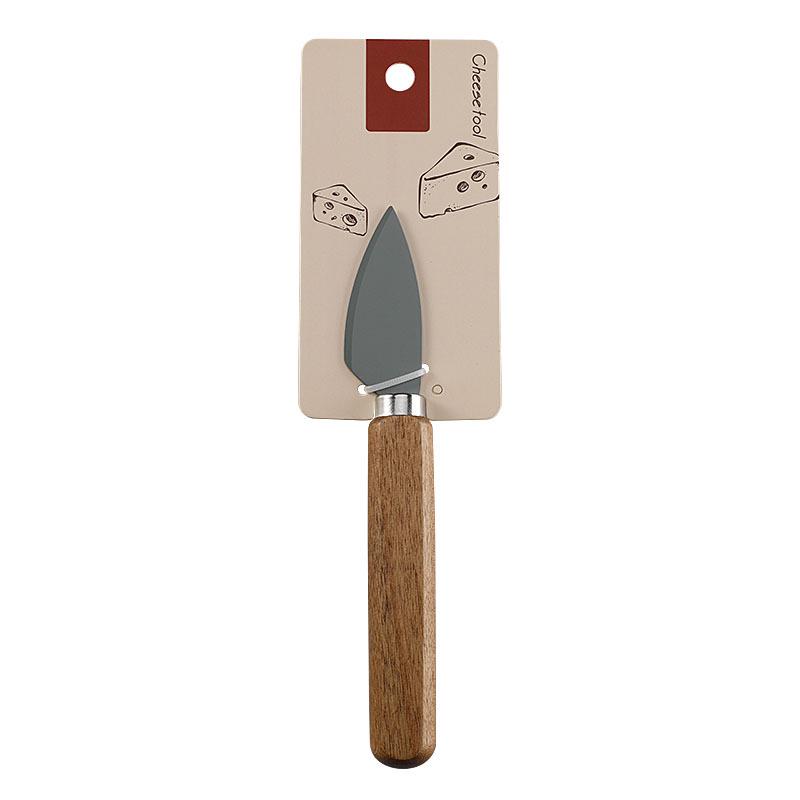 Stainless Steel Cheese and Butter Knife Set with Acacia Wood Handles - Includes Western Dinner Knives and Forks