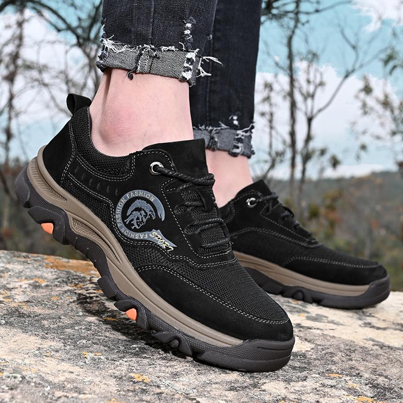 

Outdoor Camping Hiking Shoes Men net cloth Sports Sneakers Man Travel Casual Shoes Leisure Walking Climbing Mens Footwear 38 чёрный