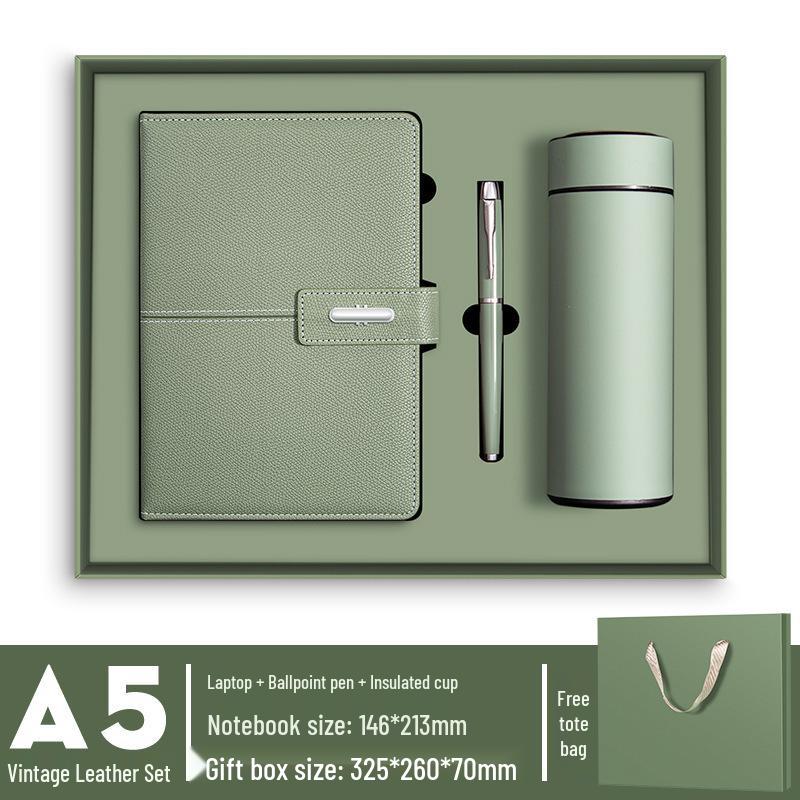 A5 Benutzerdefiniertes Geschäftsnotizbuch & Thermoskanne Geschenkset mit Logodruck für Firmenmeetings