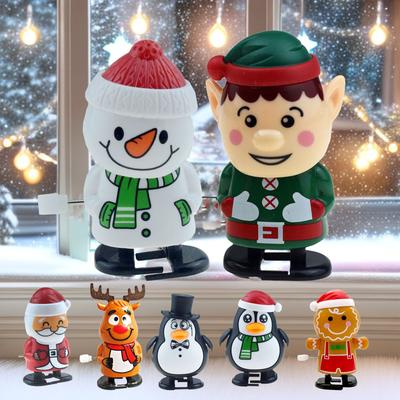 Christmas Wind Up Toys Funny Penguin Elk Snowman Clockwork Walking Toys For Festive Party F Avor Bag Filler