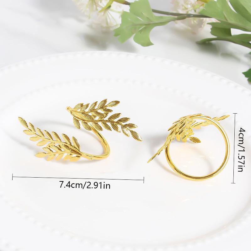Wheat Ear Leaf Napkin Ring, Napkin Buckle, Leaf Napkin Ring, Metal Ring, Hotel Display Table, Strong Manufacturer, Party Decoration Supplies
