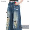 UNIFREE Ripped Baggy Low-Waist Wide-Leg Jeans