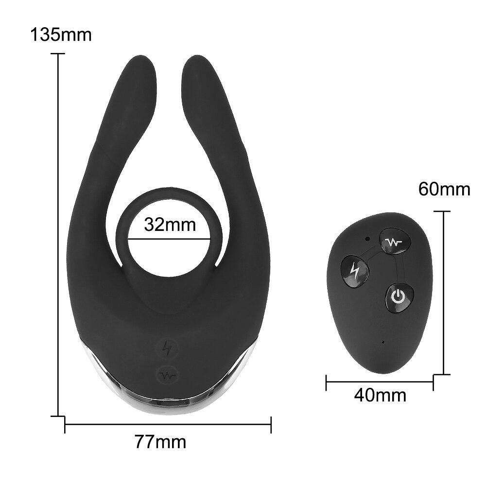 Electric Shock Penis Ring Vibrator Delay Ejaculation Dildo Anal Clitoris Stimulation Vibrating Cock Rings 10 Speed