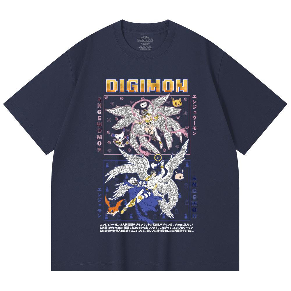 230 Gsm 100% Cotton Digimon V7 Print Unisex Heavy Cotton T Shirt