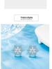 Sterling Silver Snowflake Stud Earrings with Marquise Cut Diamonds – Elegant Women's Christmas Fashion