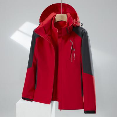 Outdoor Use Jacket Three-in-one Plus Fleece Autumn and Winter Removable Wind Shield and Water Repellent Polar Fleece Mountaineering Jacket for Women