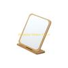F26C Elegant Desk Makeup Mirror Cosmetic Mirror with Wooden Stand Vanity Mirror Rotatable Makeup Mirror Dormitory Room Decors
