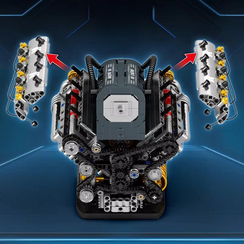 High-Quality Moc High-Quality V6 High-Quality Engine High-Quality Building High-Quality Blocks High-Quality 1268Pcs High-Quality Motorized