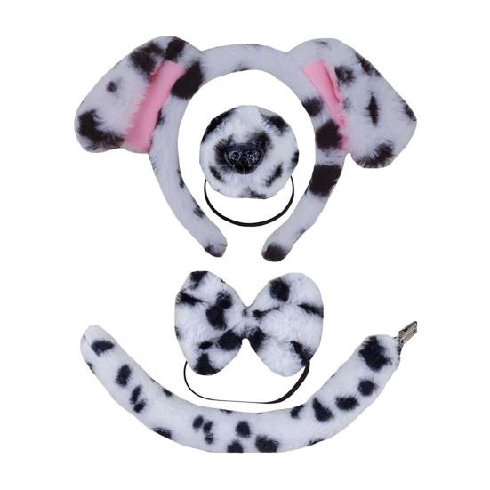 

2/3/4 шт./компл., набор из собачьих ушей и колец для волос для взрослых и детей, плюшевый хлопковый наполнитель, нос, хвост, галстук-бабочка для косплея, рождественский подарок на вечеринку в честь Хэллоуина E