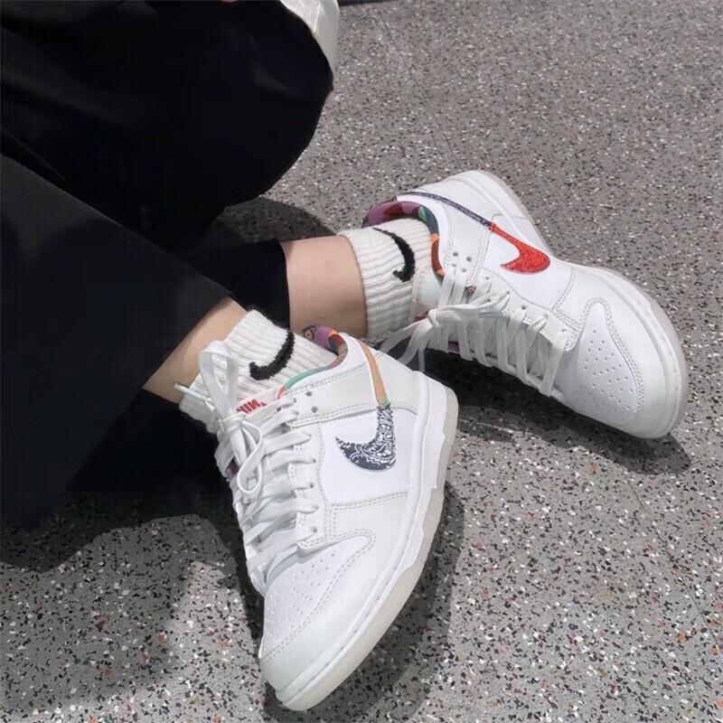 Nike Dunk Low White Multi-Color Paisley GS Sneakers FN8913-141