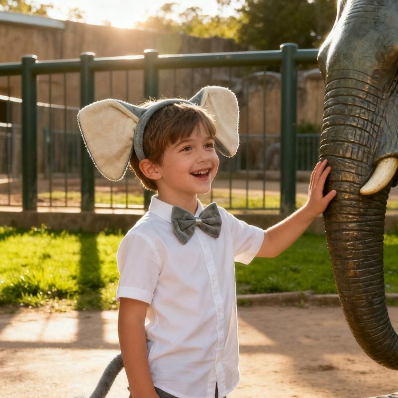 Cartoon Flying Pig Elephant Headband Plush Role Play Costume Accessory For Parties Cosplay Halloween Dressing Up