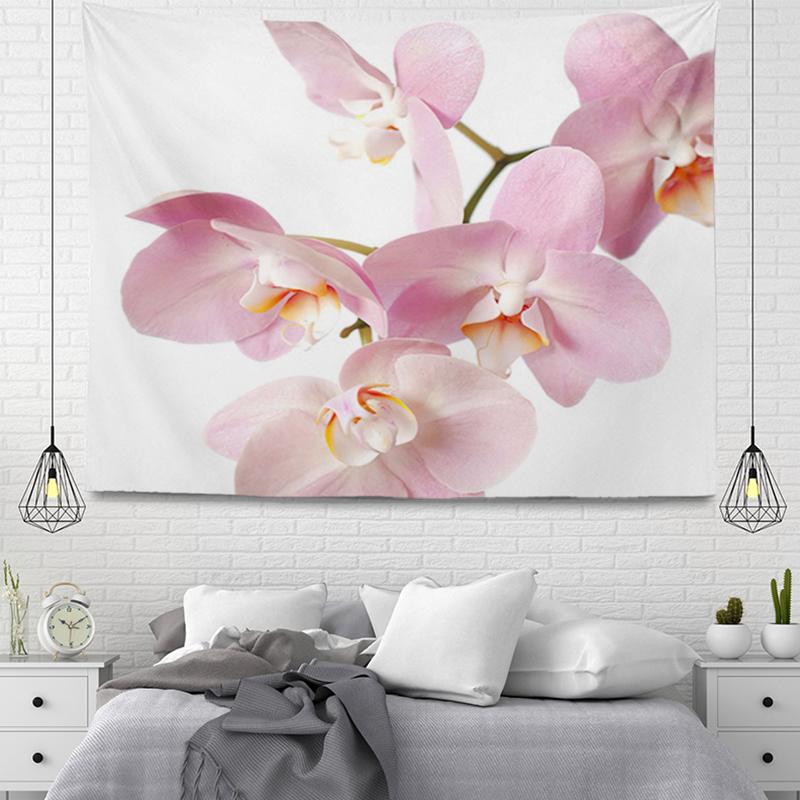 Pink Flowers Wall Tapestry Aesthetic Home Room Decor Boho Accessories Hanging Large Fabric Spring Simple Bedroom Tapestry