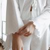 European and American women's long-sleeved sexy pajamas pure cotton thin shorts two-piece comfortable cardigan loungewear set