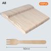 100Pcs Disposable Wooden Cutlery Set with Spoon Fork Knife for Party Ice Cream Yogurt Dessert High-Quality Tableware Pack