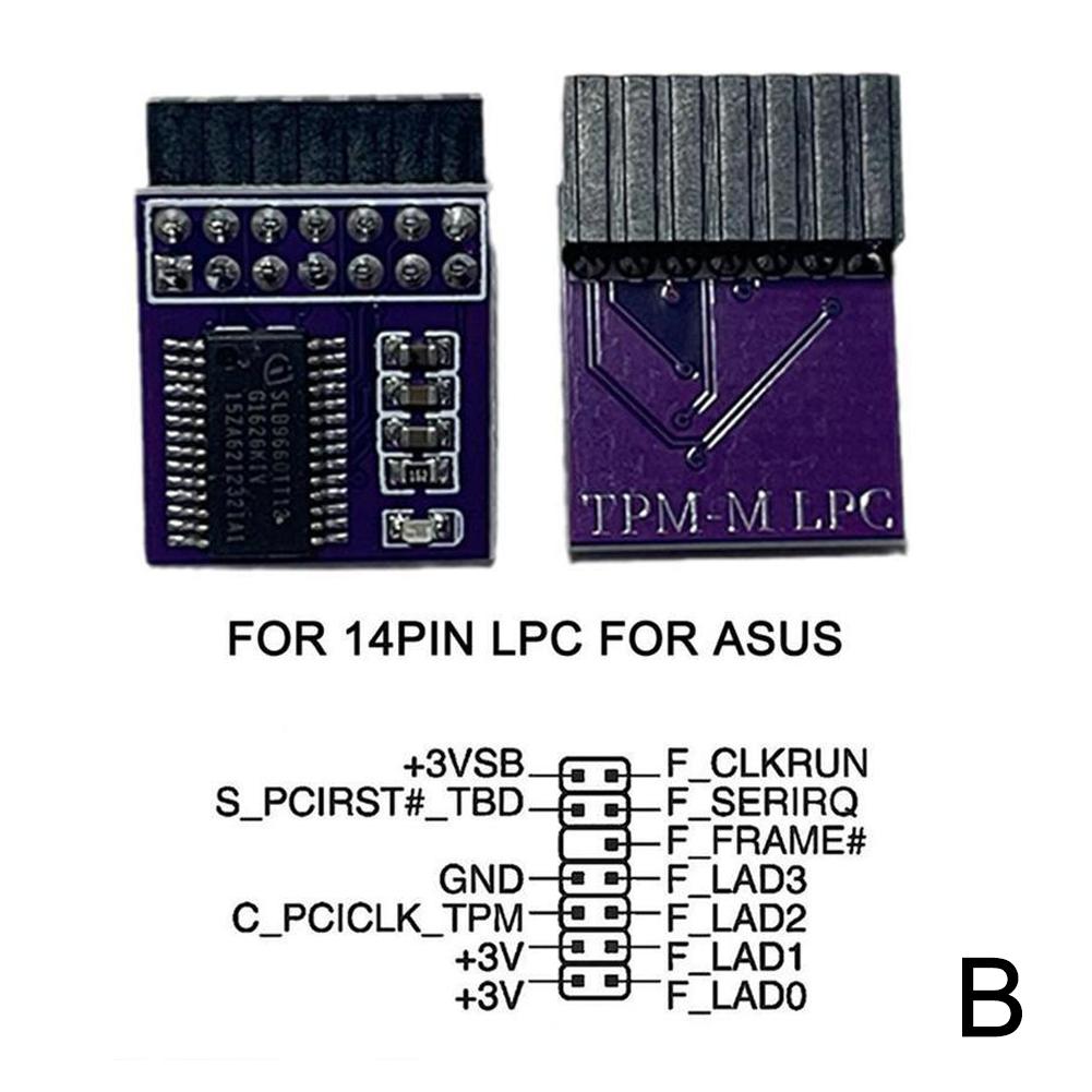 TPM 2.0 Encryption Security Module Remote Card 12 to 20 Pin for Windows 11 Upgrade Multi- Motherboard Support Secure Data
