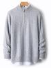 Men's 100% Wool Half-High Collar Sweater - Loose Fit, Thick Knit, Casual Business Style