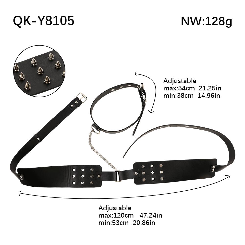 Spiked Breast Binder Nipple Clamps BDSM Bra Harness Chest Straps Leather Restraint Adult Sex Toys for Women Men
