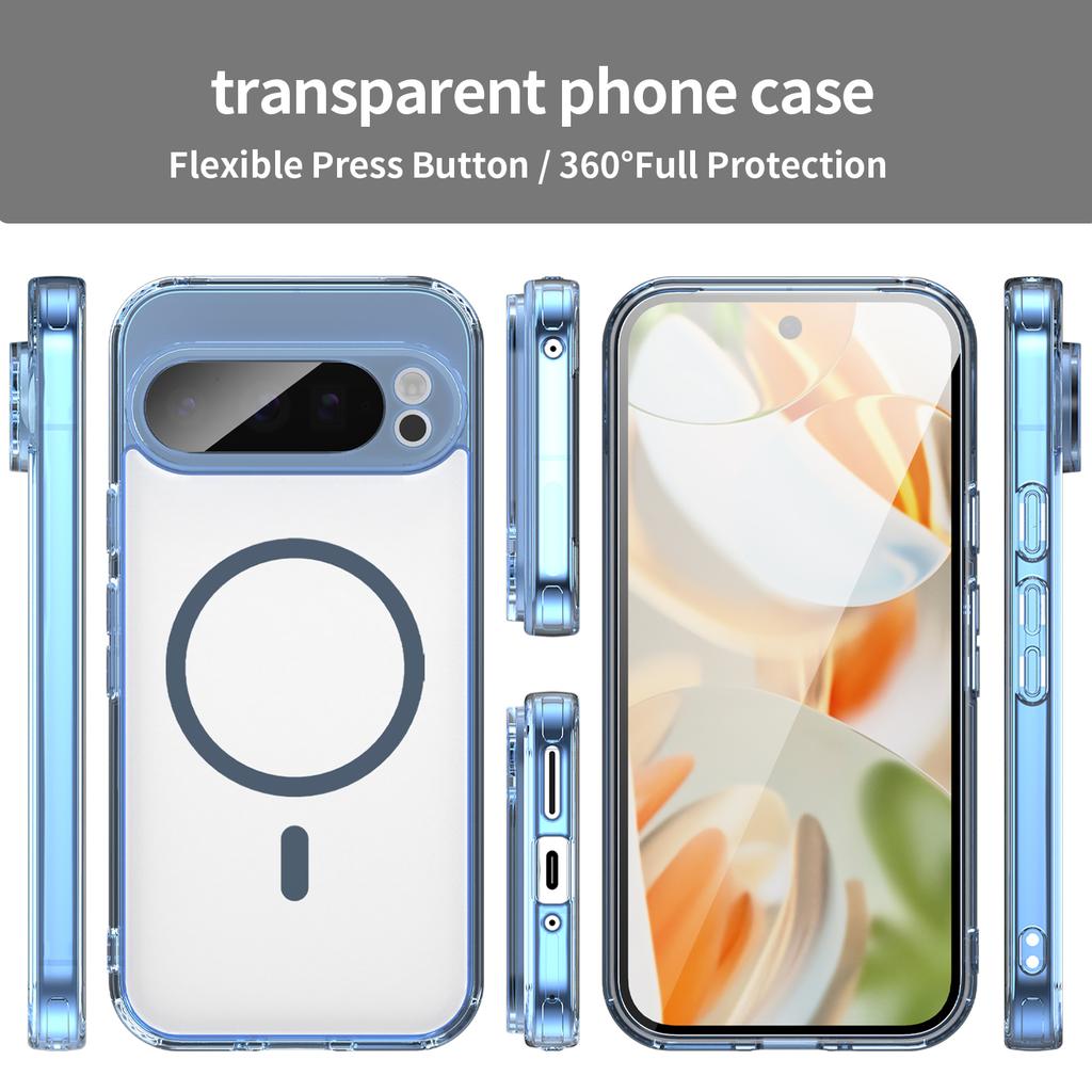 Google Pixel 9 Pro Clear Phone Case,Non-Yellowing Magnetic Phone Case for Google Pixel 9 Pro