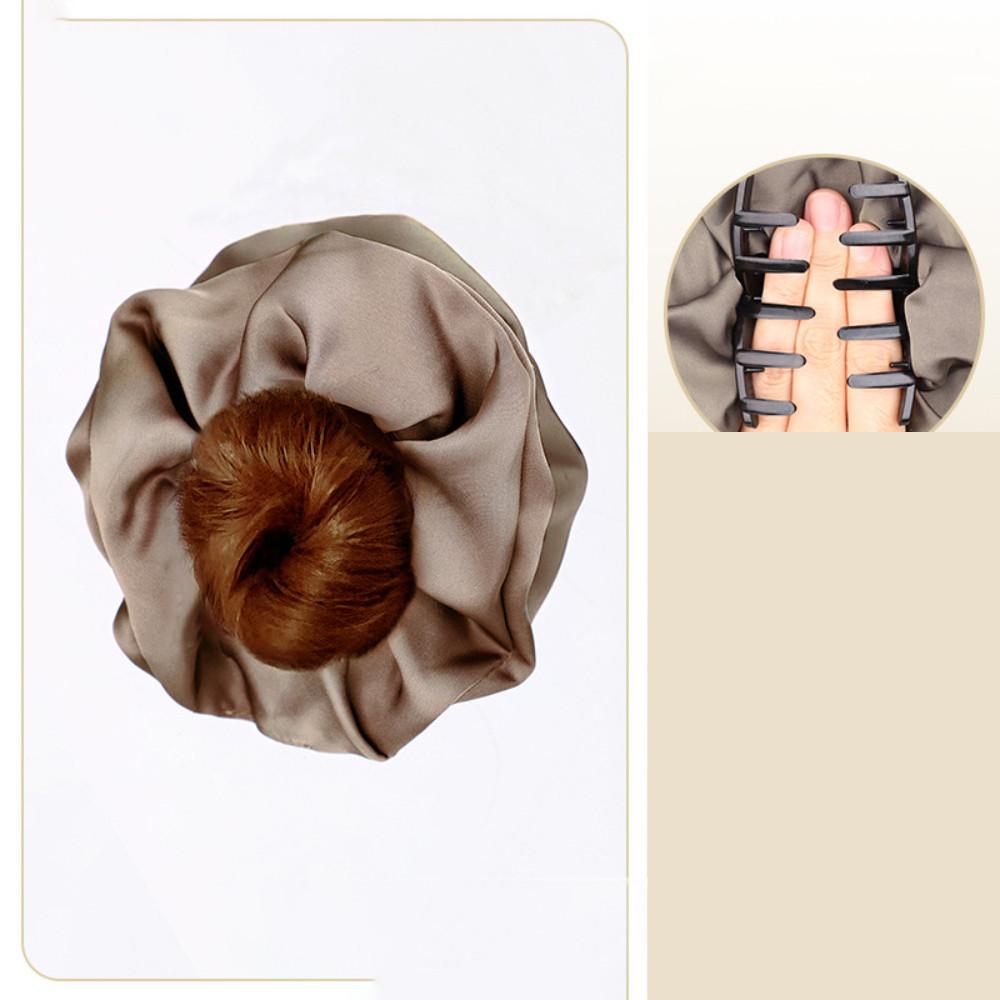 Synthetic Women Low-tied Flower Bud Band Grabber Wig Natural Simulation Lazy Ponytail Hair Extension