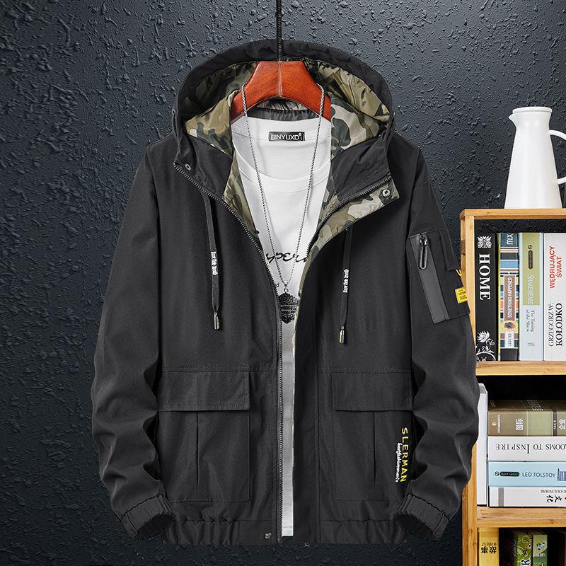 Autumn and Winter Large Size Jacket Loose Trend Casual and Thin Hooded Jacket
