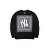 MLB Cashew Flower Logo Printed Pullover Crewneck Sweatshirt Unisex sweatshirt Black 3AMT53014-50BKS