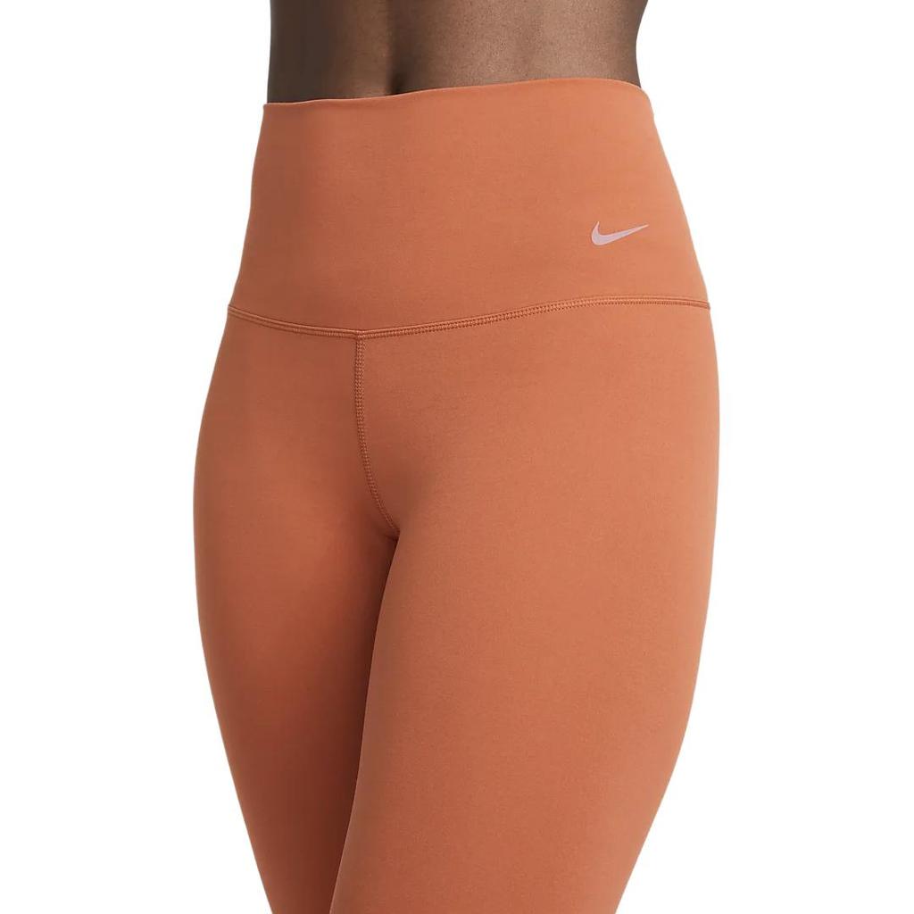 Nike Logo Print Slim Fit Solid Color Sports Long Pants Women Bottoms Sunrise-Red DQ6016-825