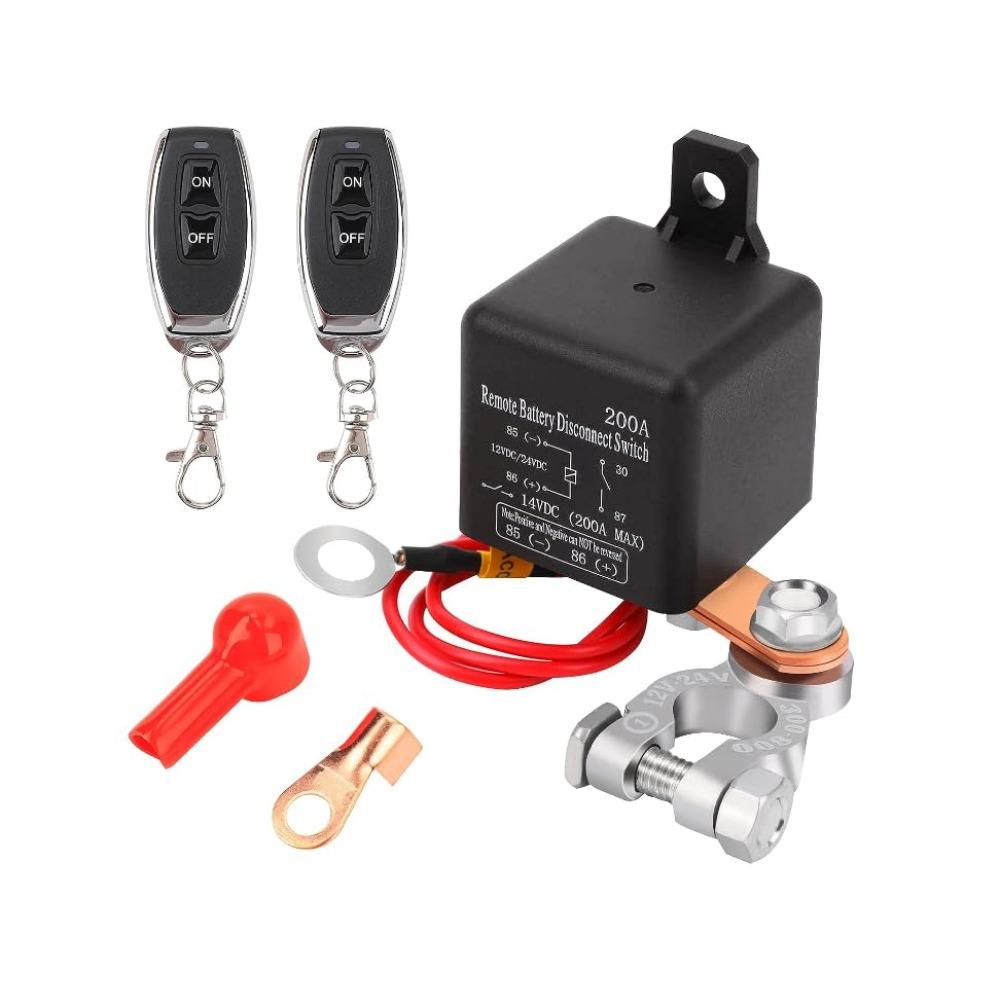 Upgrade Kill Switch for Car, Remote Battery Disconnect Switch DC12V 250A