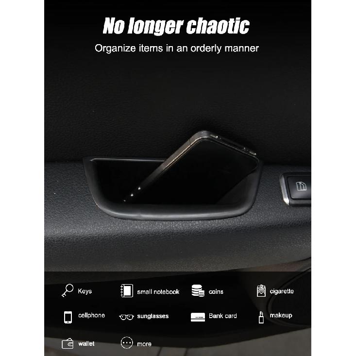 Rear Door Storage Barrel Container Tray Car Door Storage Box Door Handle Insert Organizer For Benz C Class W204 S204 2008-2014