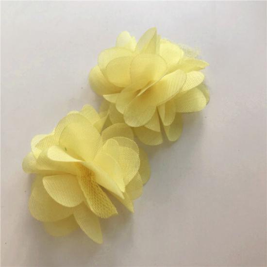 20pcs DIY Chiffon Flowers Mesh Floral Craft for Wedding Dress Hat Material Decor