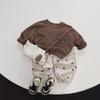 Korean Style Kids' Solid Long-Sleeve Top - Unisex Autumn T-Shirt for Toddlers