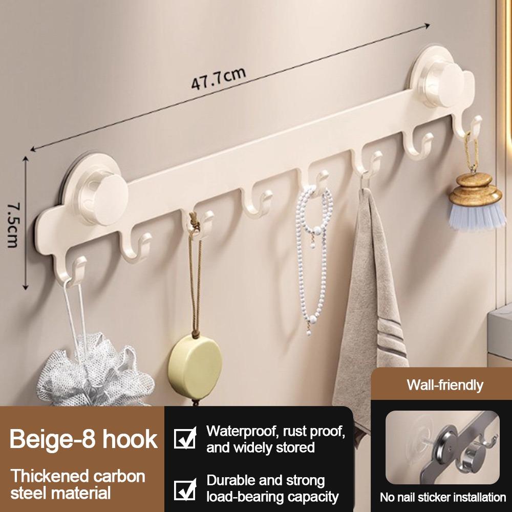 Metal Bathroom Towel Holder Suction Cup Simply Storage Clothes Hanger Hook Convenient Single Row Coat Rack