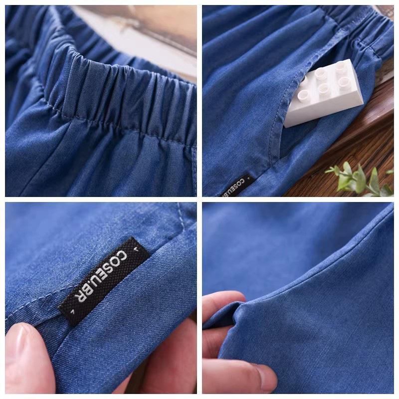 Boys' Summer Tencel Jeans – Mosquito Repellent, Ice Silk, Straight Leg Pants for Kids (2026 Trend)