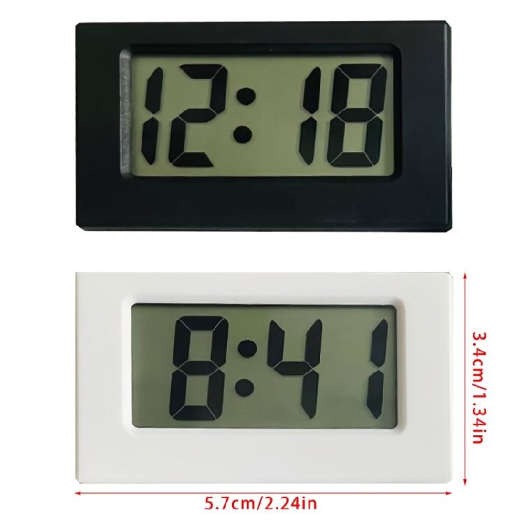 Small Digital Clock Mini Car Clock with Large LCD Display for Office Vehicle Home Table Battery Operated Desk Clocks