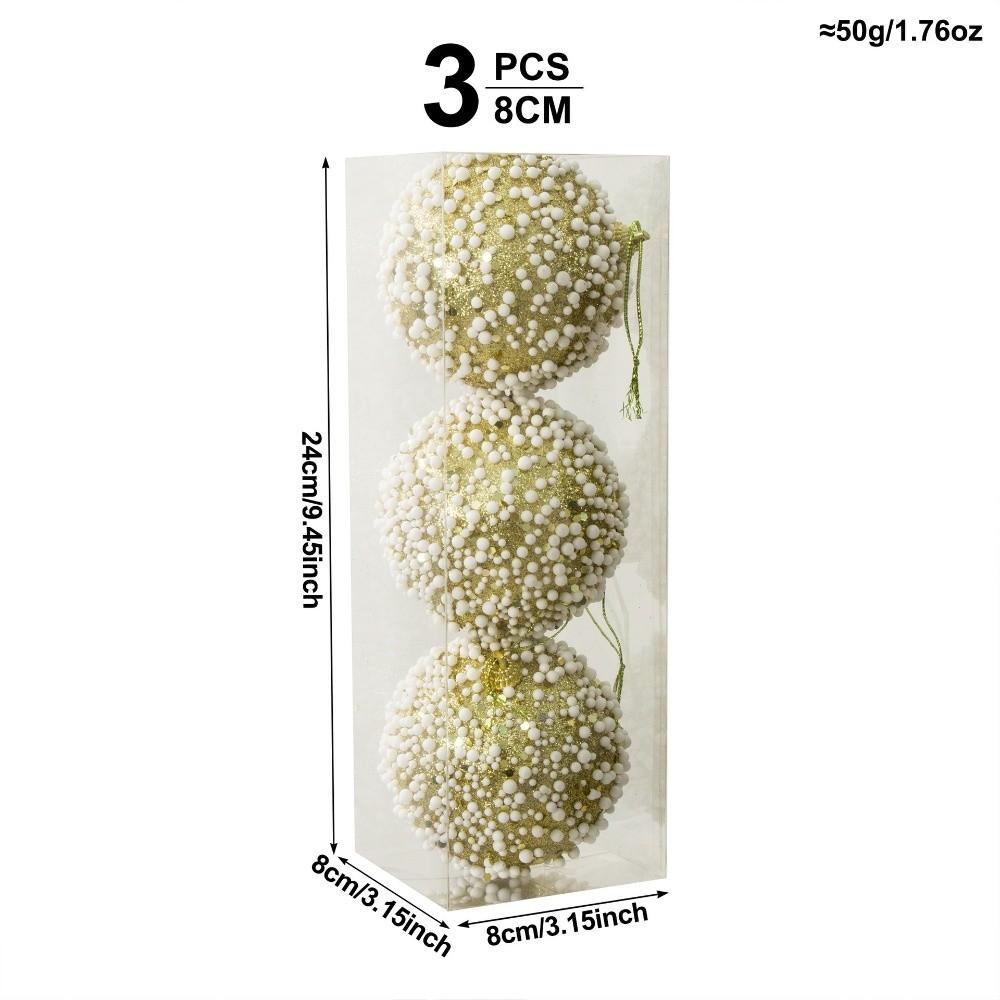 3Pcs/Set Creative Christmas Tree Balls Shiny Xmas Baubles Durable Xmas Ornament Ball Scene Supplies